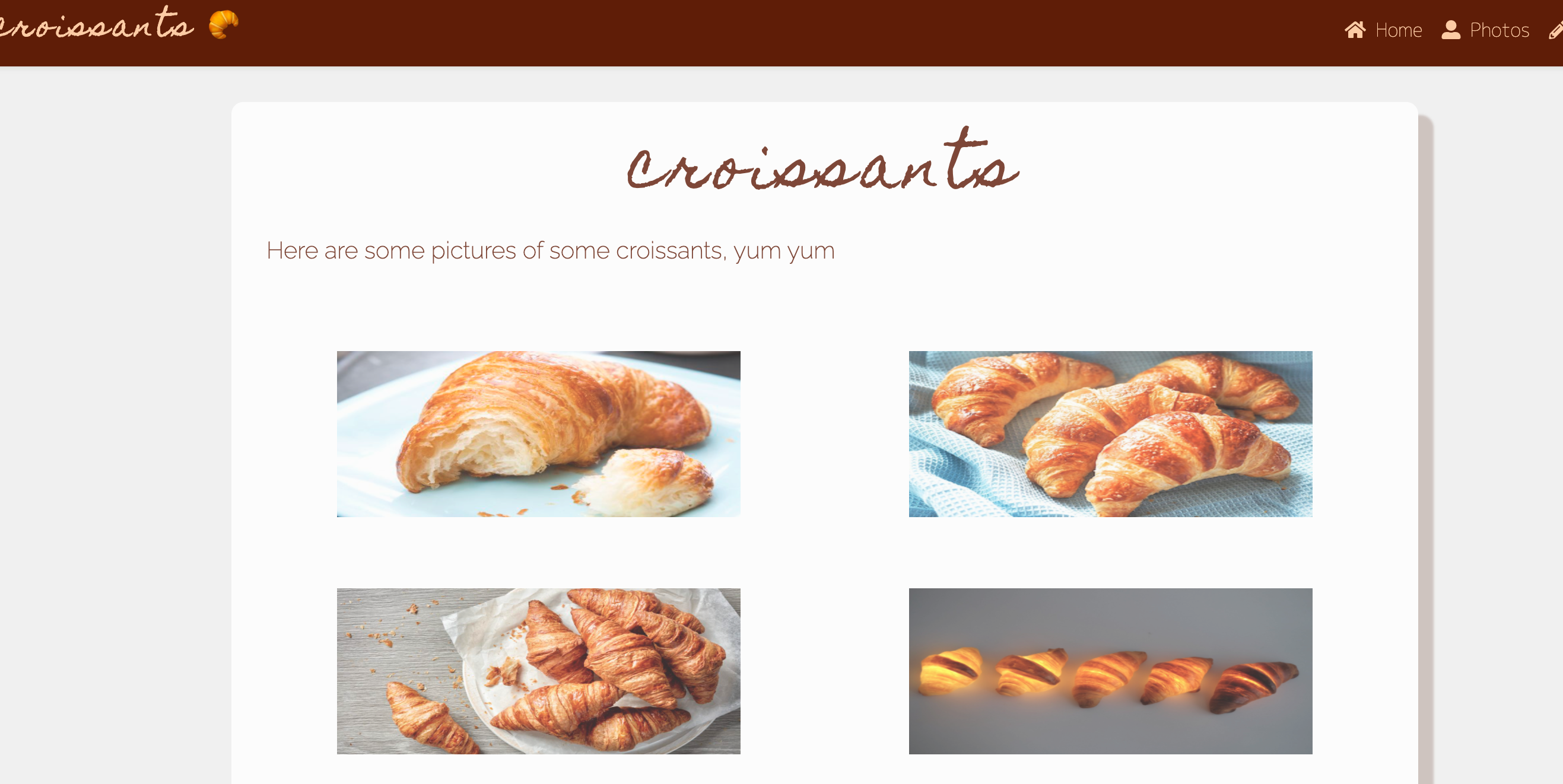 A page dedicated to croissants